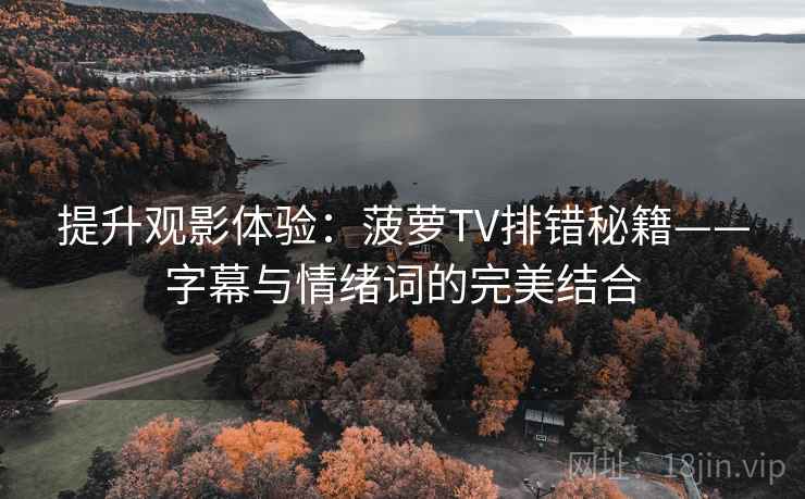 提升观影体验:菠萝TV排错秘籍——字幕与情绪词的完美结合