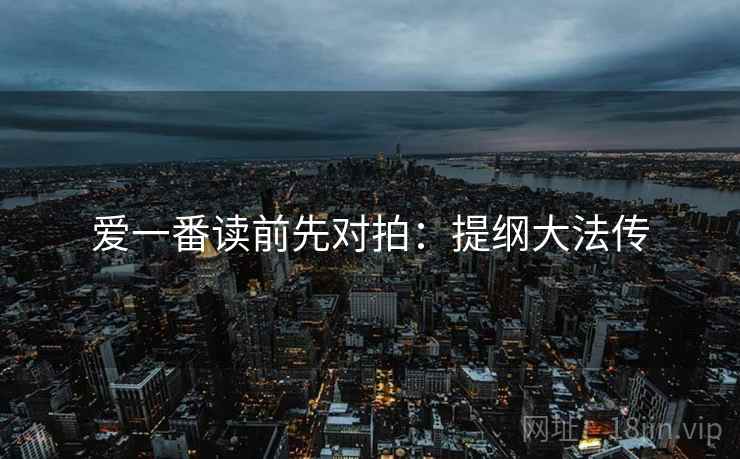 爱一番读前先对拍：提纲大法传