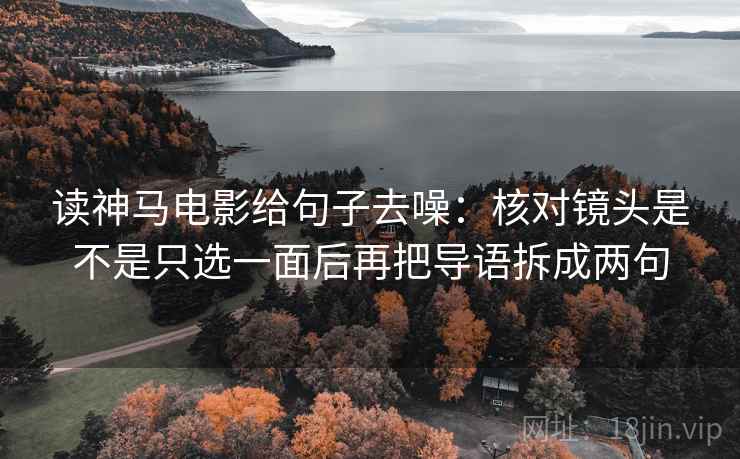 读神马电影给句子去噪:核对镜头是不是只选一面后再把导语拆成两句