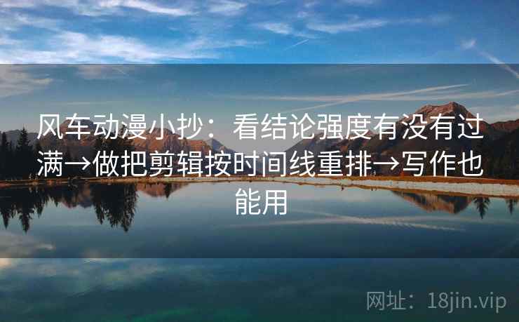 风车动漫小抄:看结论强度有没有过满→做把剪辑按时间线重排→写作也能用